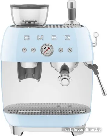 Кофемашина рожковая Smeg EGF03PBEU пастельный голубой,эспрессо, встроенная кофемолка